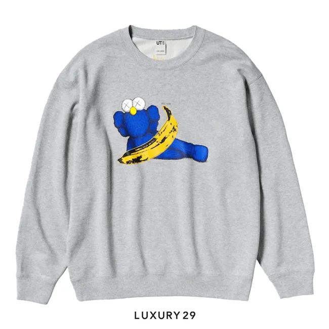 KAWS + Warhol Sweat Long Sleeve Shirt Grey