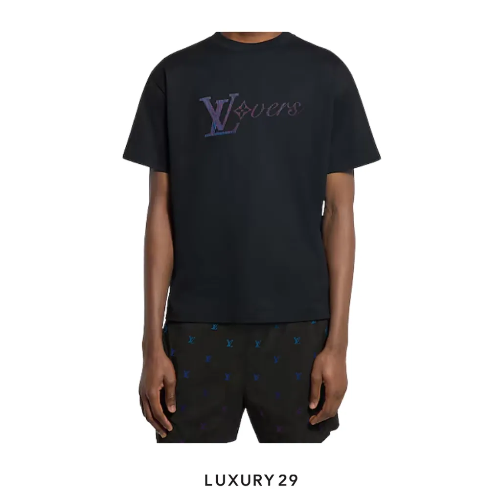 Louis Vuitton LV Iridescent LV Vers T-Shirt Black(S, Black)