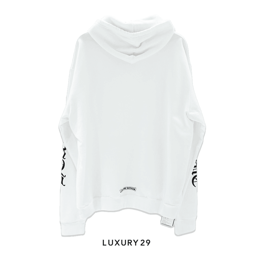 Chrome Hearts Vertical Logo Hoodie(L, White)