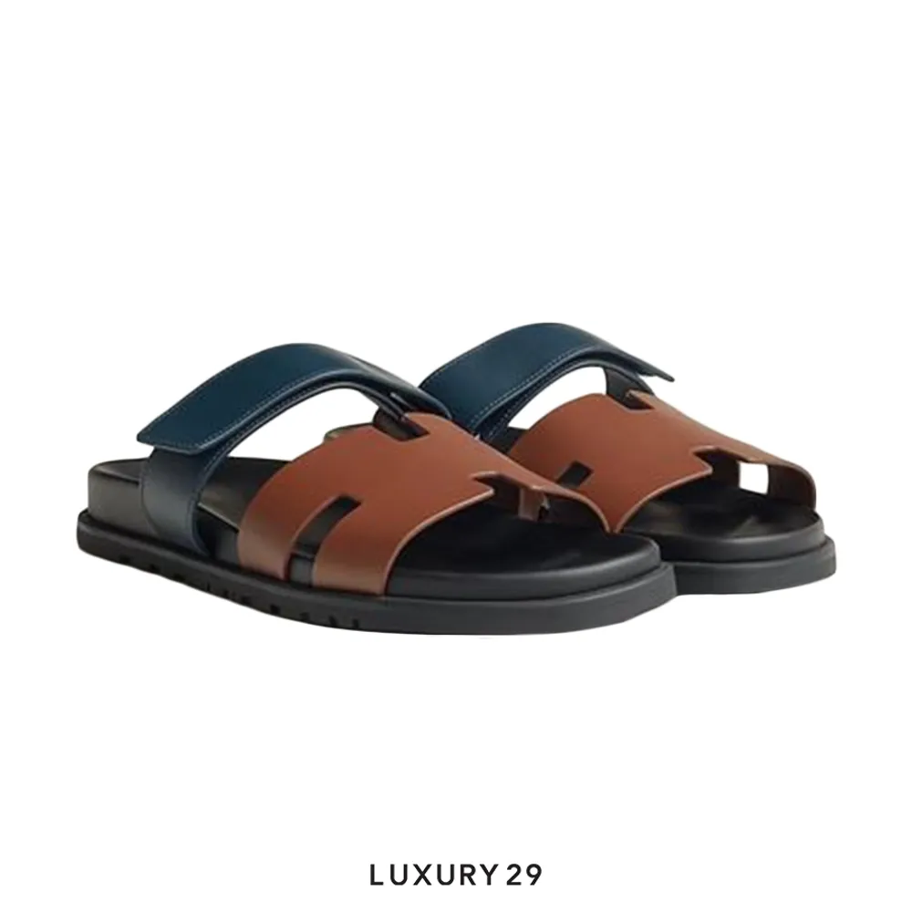 Hermes Chypre sandal Gold / Bleu Celeste(45, Multicolour)