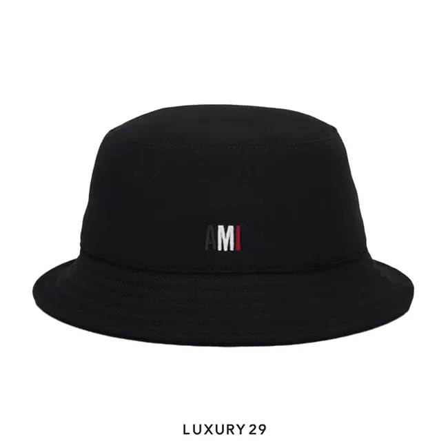 Ami Embroidered Bucket Hat BLACK