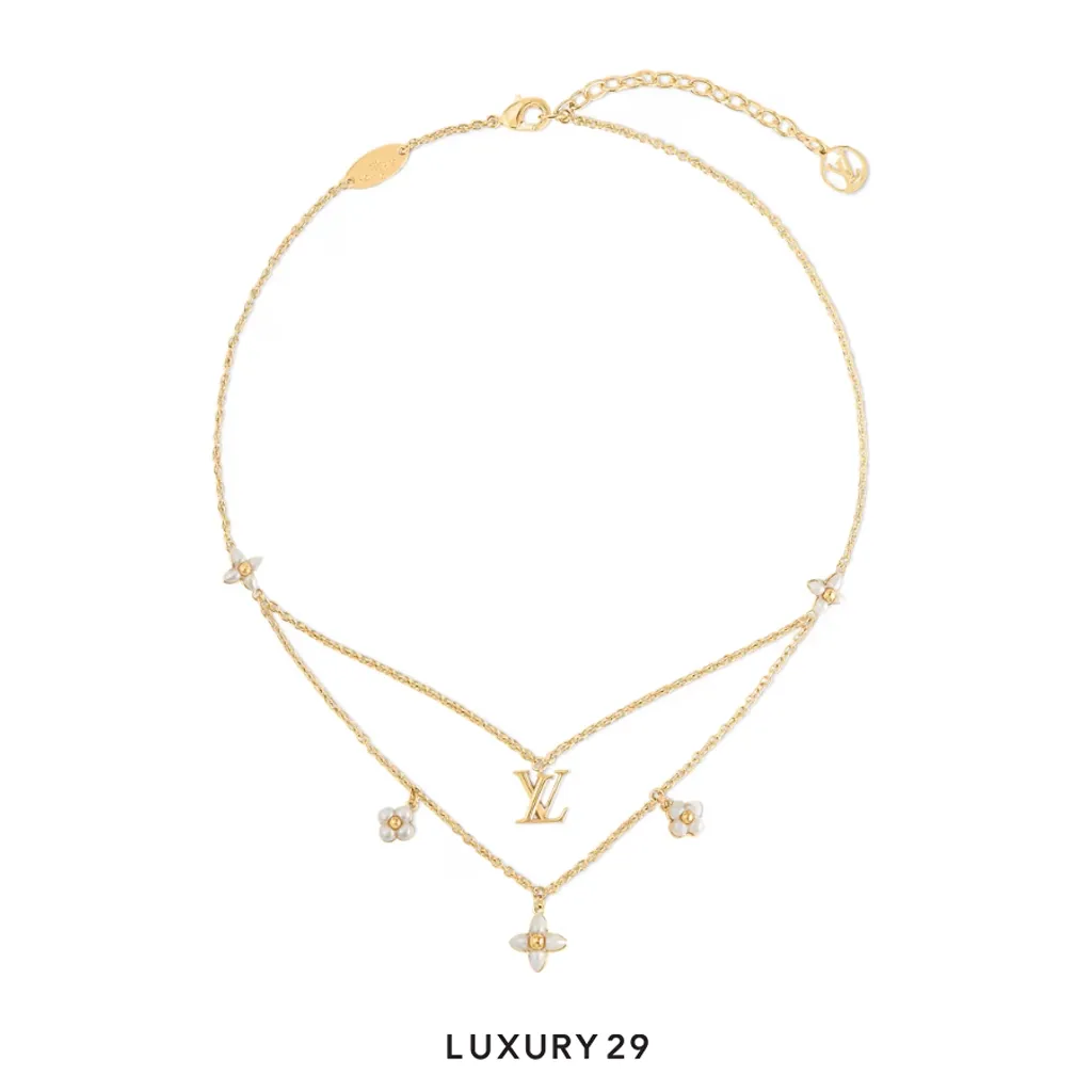 Louis Vuitton LV Floragram Necklace Gold(Free Size, Gold)