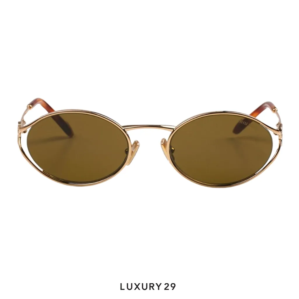 Miu Miu Logo sunglasses Loden Lenses(Free Size, Brown)