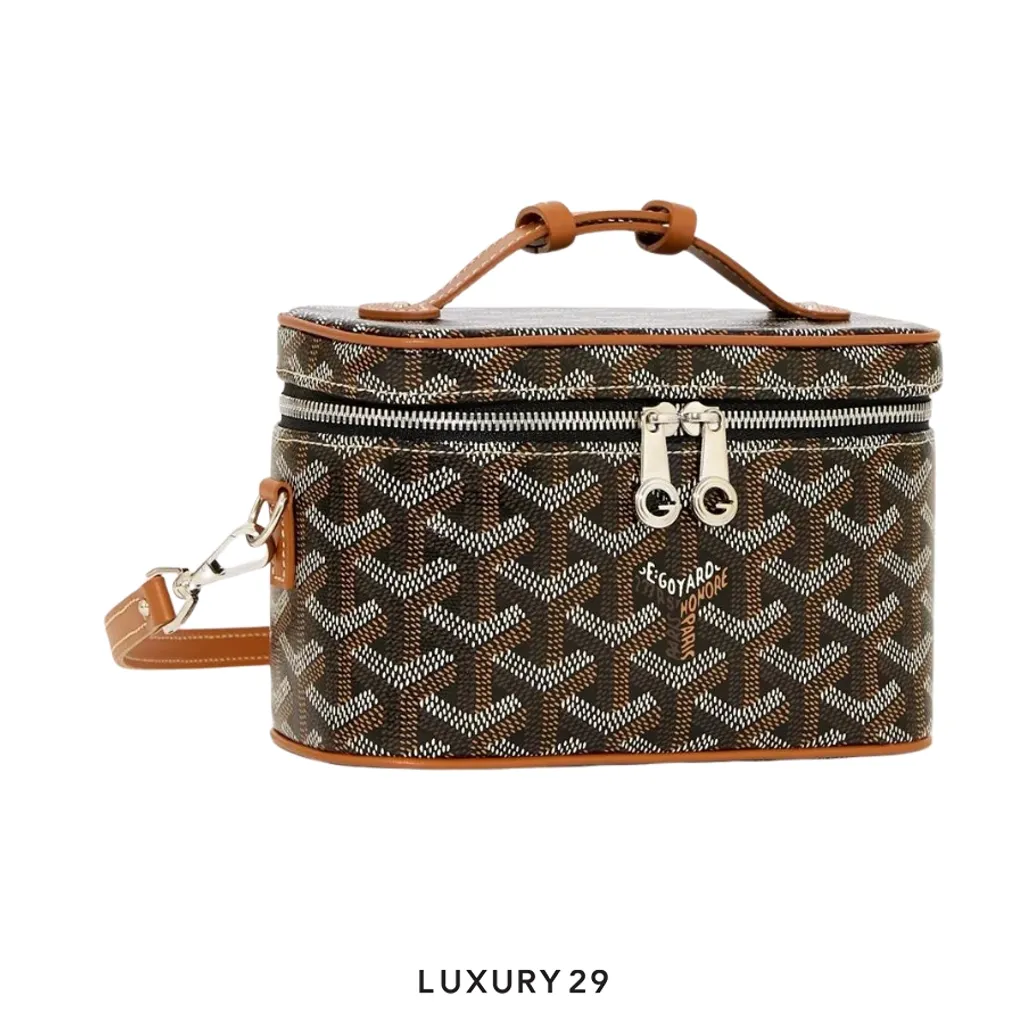 Goyard Muse Mini Vanity Black & Tan(Mini, Brown)