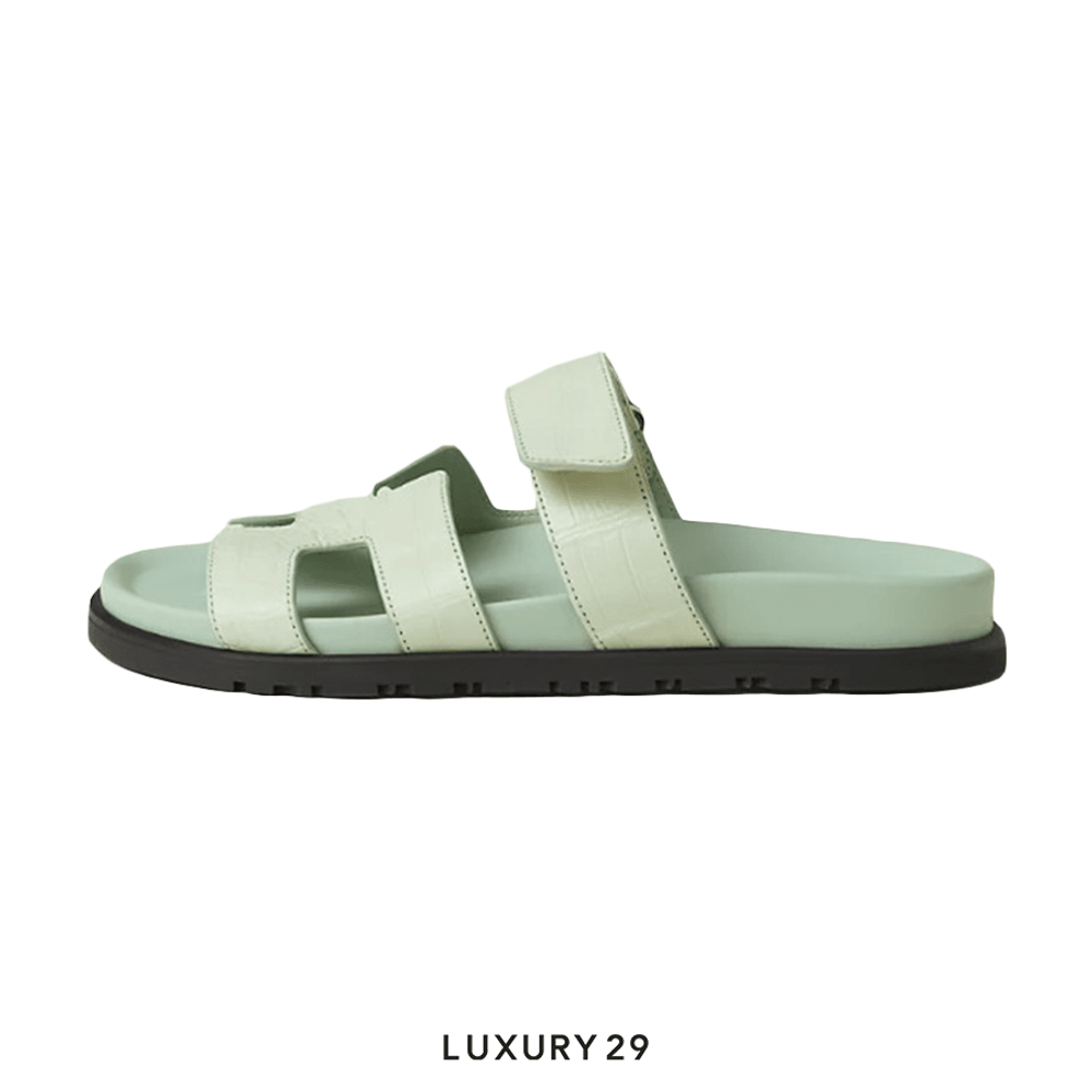 Hermes Sandal Femme Chypre Alli Missi Brilliant Vert(38.5, Green)
