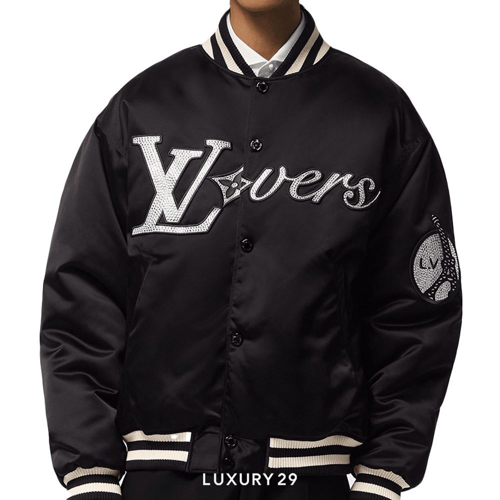Louis Vuitton LV Embroidered Nylon Baseball Blouson(M, Black)