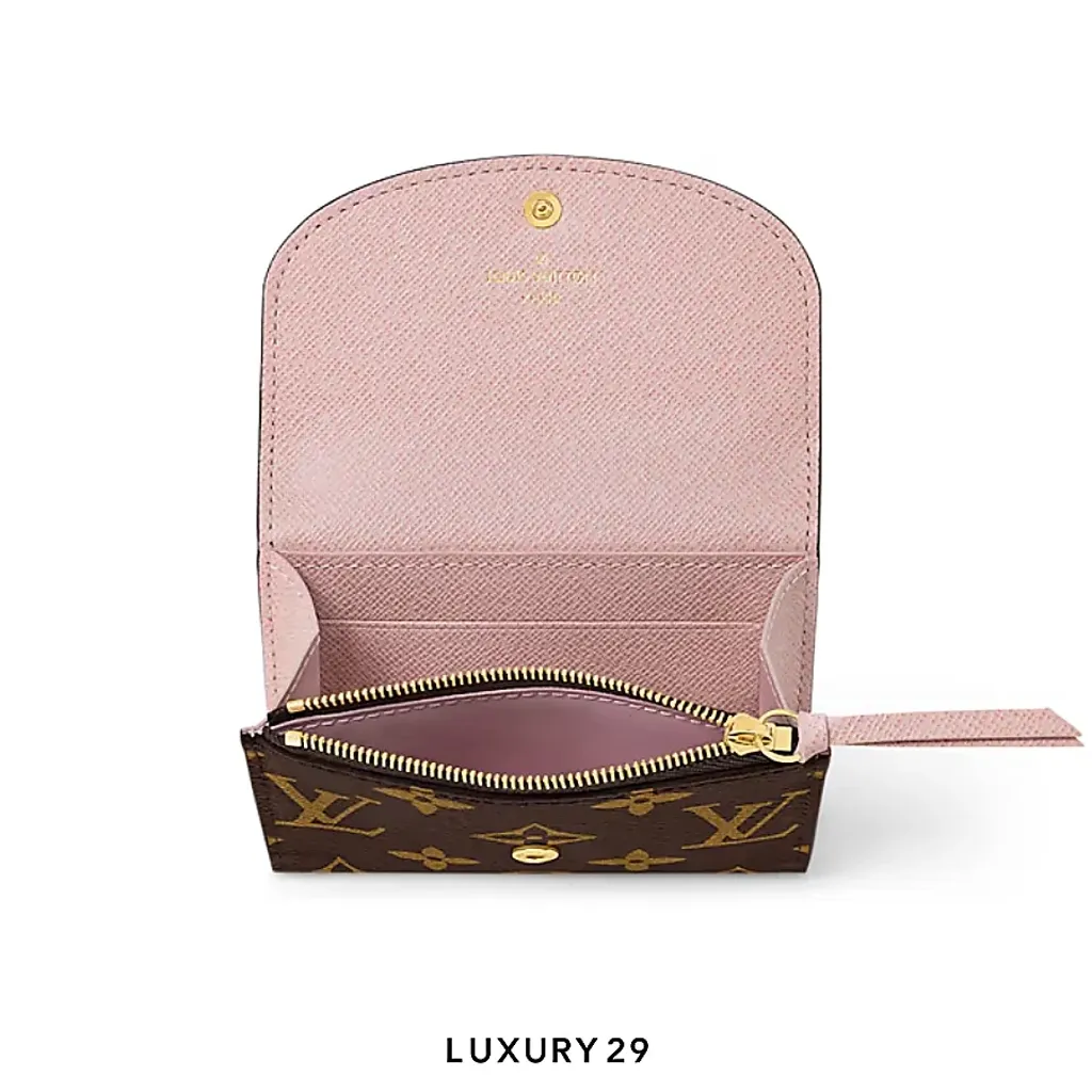Louis Vuitton LV Rosalie coin purse Monogram Canvas Brown Rose Ballerine(Small, Brown)