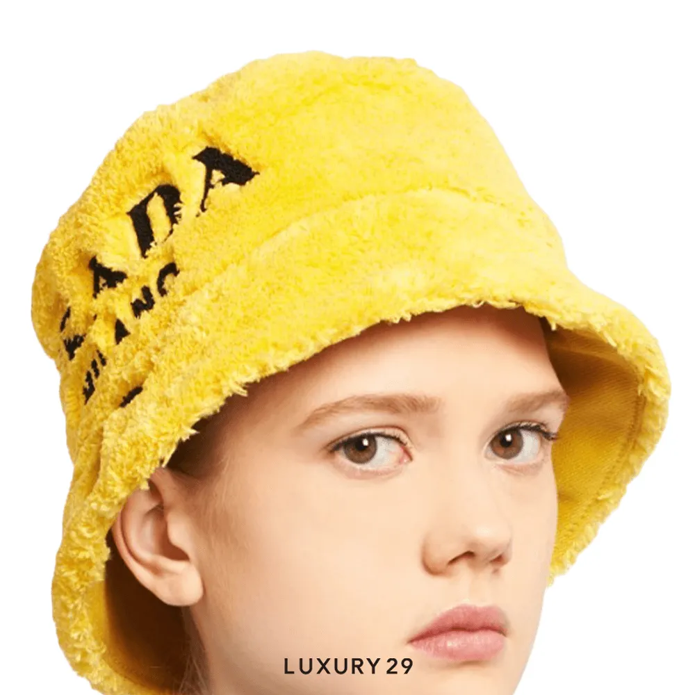 PRADA Terrycloth bucket hat(Free Size, Yellow)
