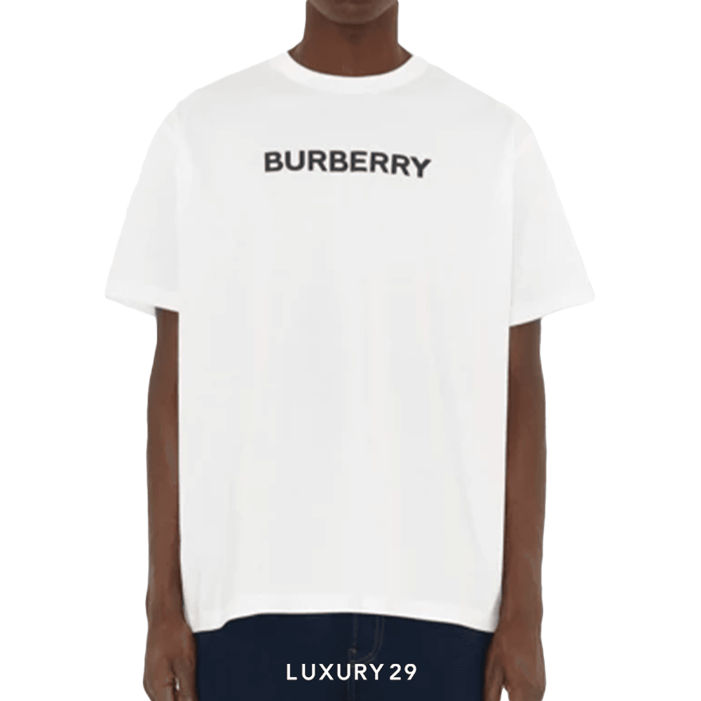 Burberry Logo Cotton T-shirt White(XL, White)
