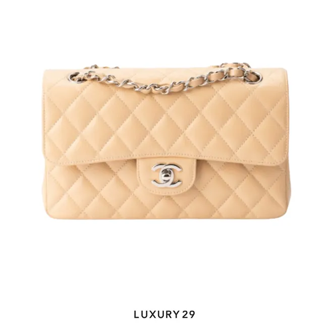 Chanel Classic Double Flap Bag Small Beige SHW