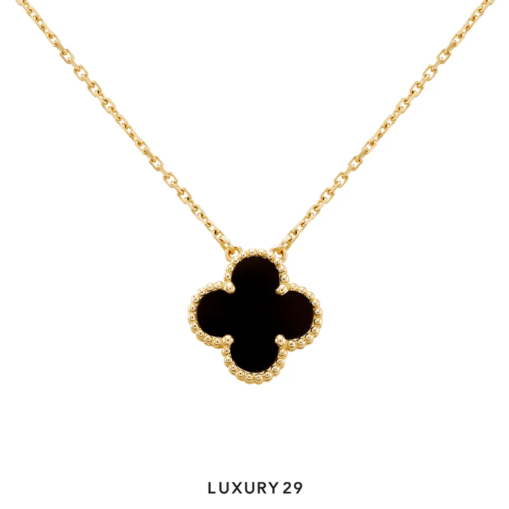 Van Cleef & Arpels Vintage Alhambra pendant, 18K yellow gold, onyx(Free Size, Black)
