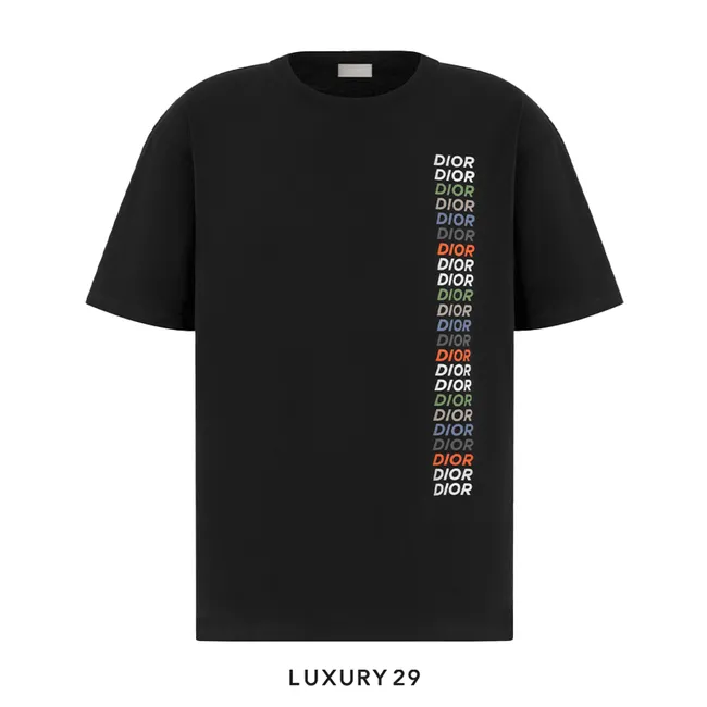 Dior Relaxed-Fit T-Shirt White Slub Organic Cotton Jersey Black