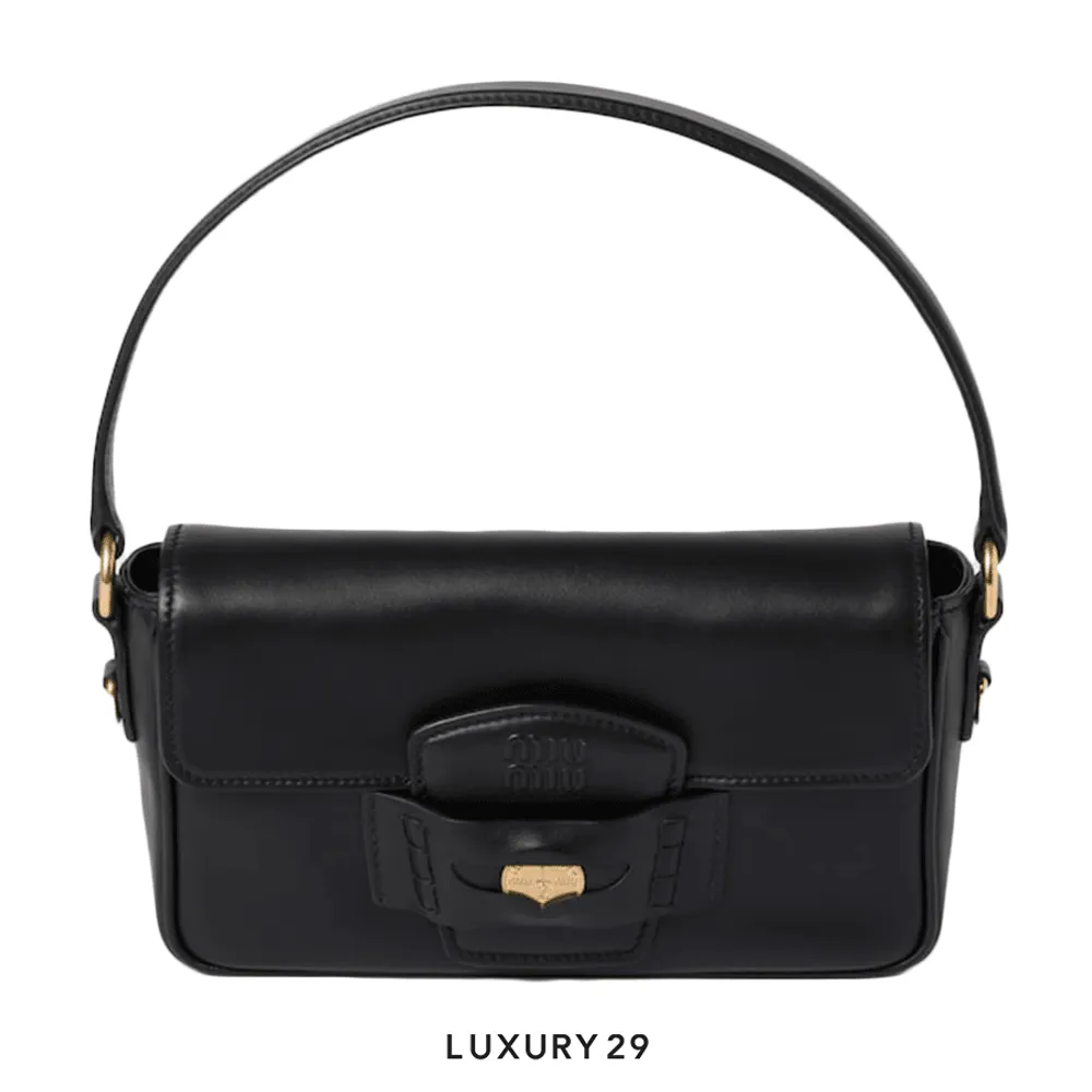 Miu Miu Penny Leather Bag Black(Small, Black)