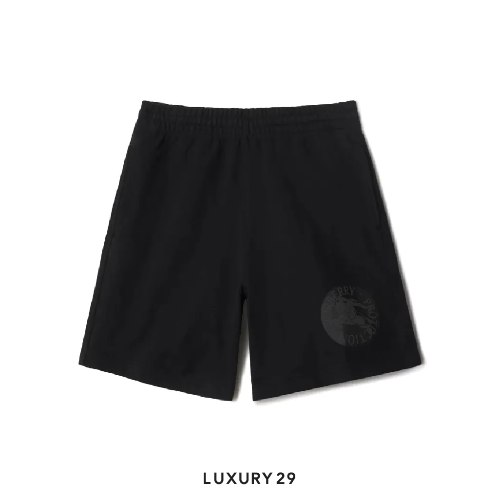 Burberry EKD Badge Cotton Shorts Black(S, Black)