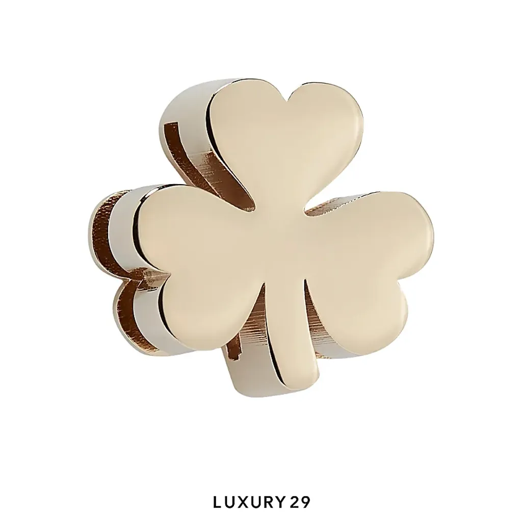 Dior Clover Badge Pale ABC Gold-Finish Metal(Free Size, Gold)