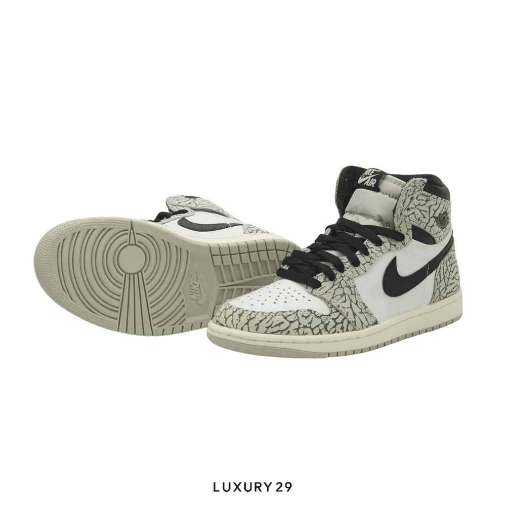 Nike Jordan 1 Retro High OG White Cement (GS) (2023)(M)(36.5, Grey)