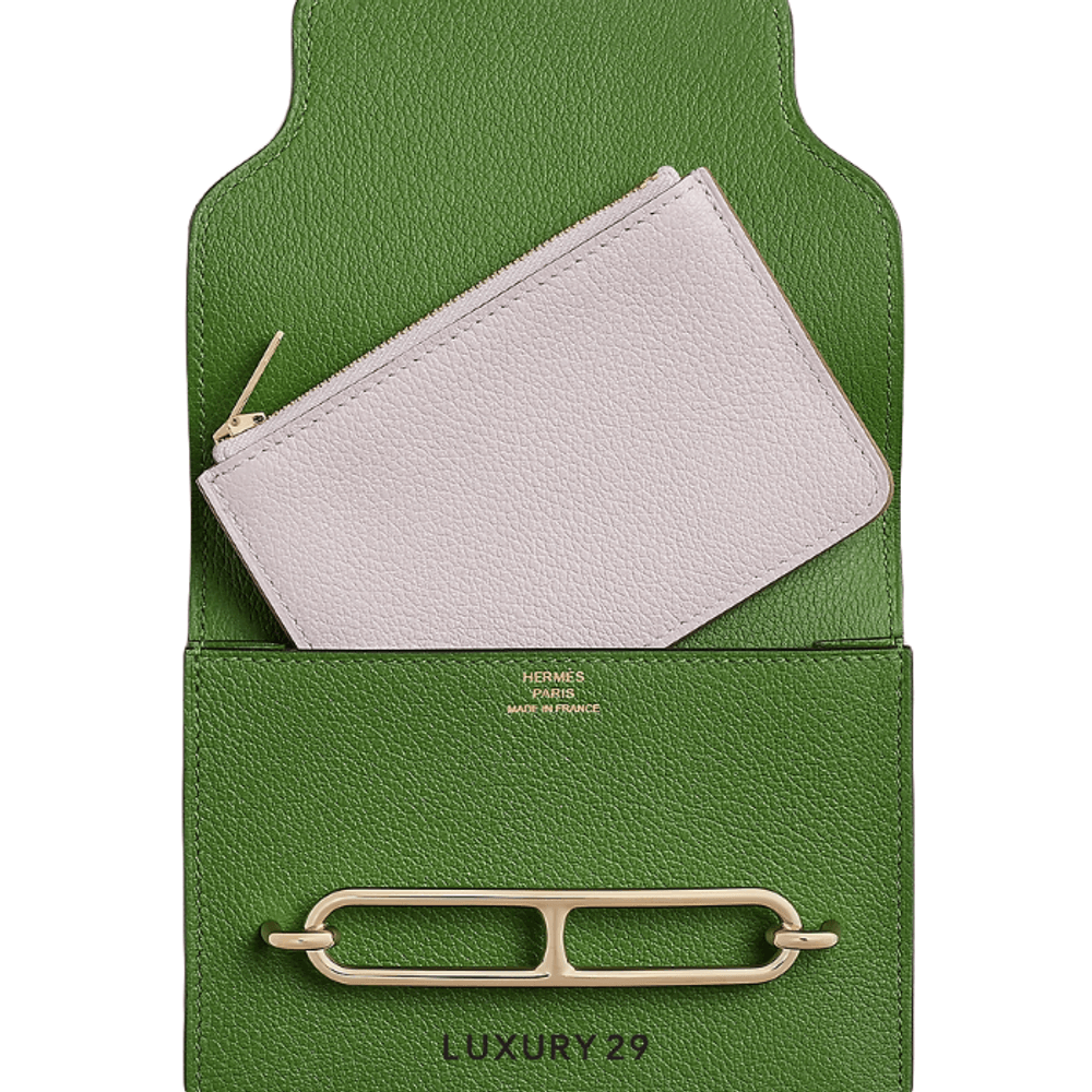 Hermes Roulis Slim Bicolor Wallet(Small, Green)