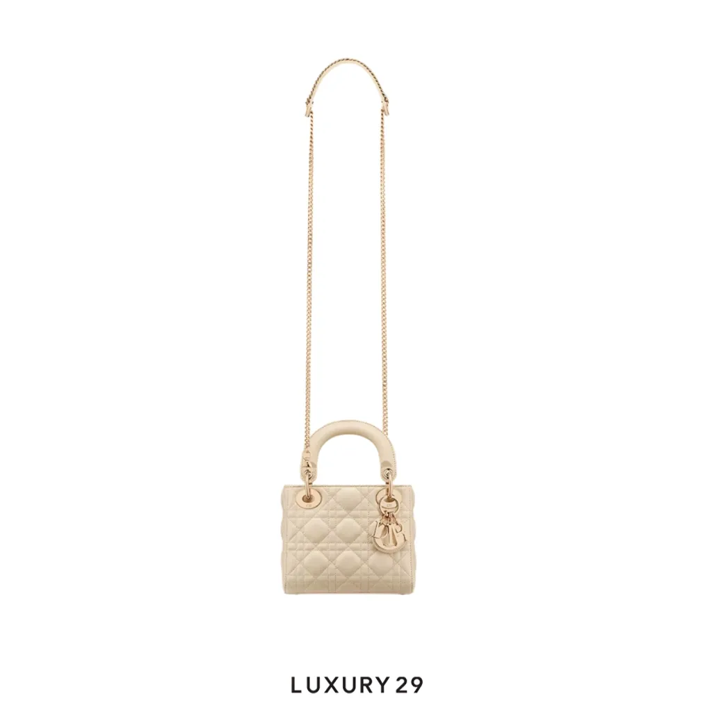 Dior Mini Lady Dior My ABCDior Bag  Cannage Desert Taupe(Mini, Neutrals)