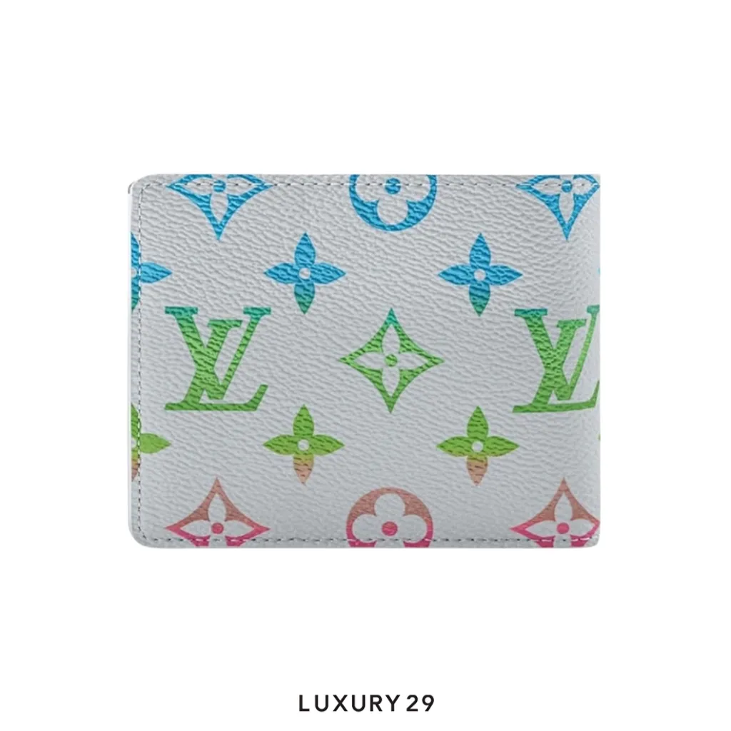 Louis Vuitton LV Slender Wallet Monogram iridescent canvas Gray gradient(Small, Grey)