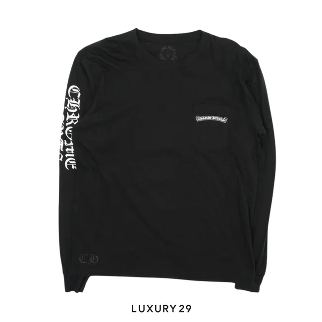 Chrome Hearts Cemetery Cross Long Sleeve Pocket T-Shirt Black