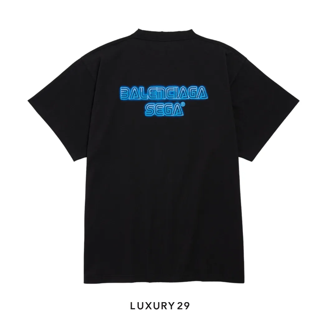 Balenciaga Men's Balenciaga | Sega Sonic The Hedgehog Oversized T-shirt in Black(S, Black)