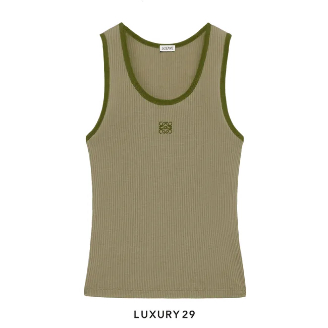 Loewe Tank top in silk Military Green