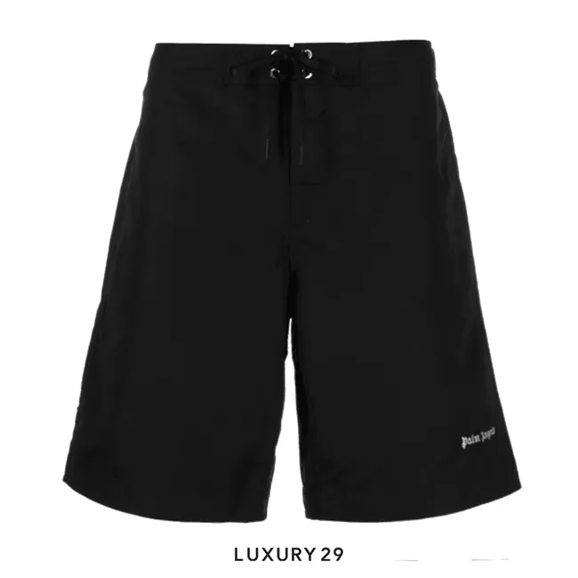 Palm Angels logo-embroidered surf shorts