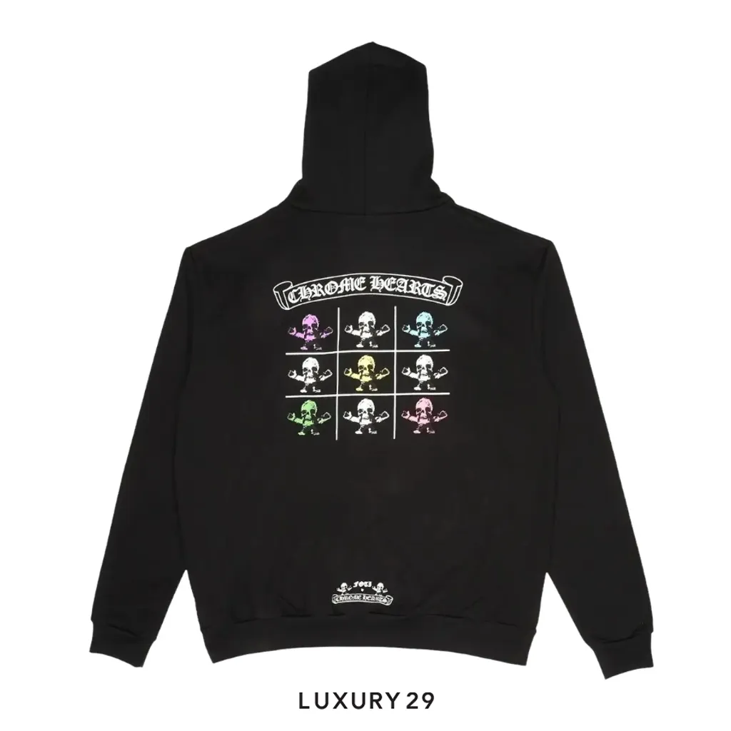 Chrome Hearts Foti Tic Tac Toe zip-up hoodie(M, Black)