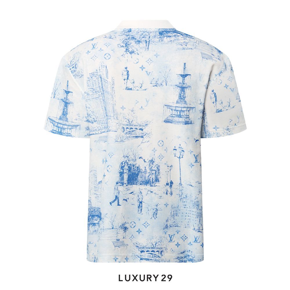 Louis Vuitton LV Printed Cotton Pique T-Shirt(S, White)