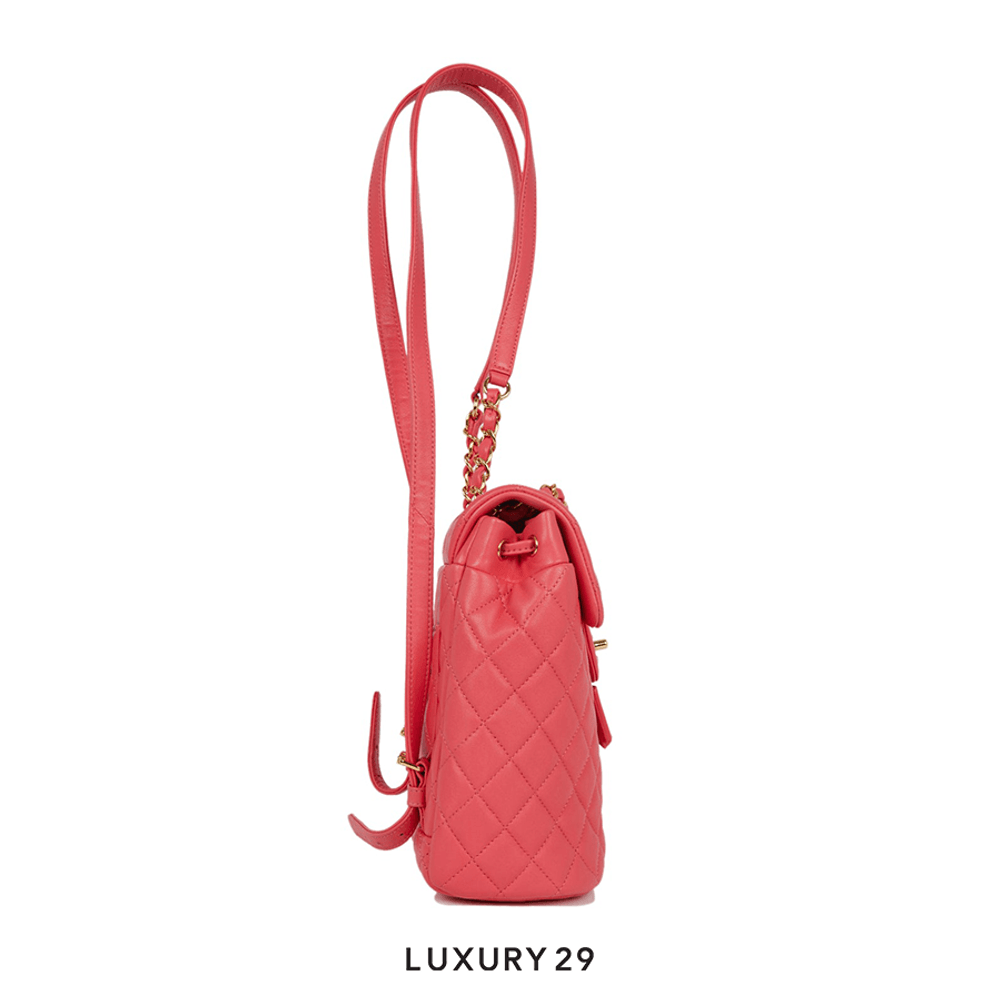 Chanel Mini Urban Spirit Backpack Rose Lambskin Gold Hardware(Small, Pink)