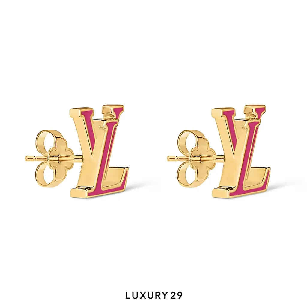 Louis Vuitton LV Iconic Enamel Earrings Pink Ballerine(Free Size, Pink)