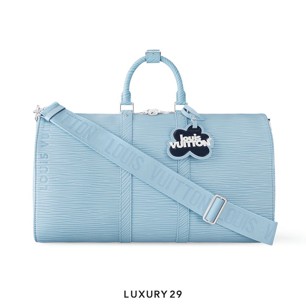 Louis Vuitton LV Keepall Bandouliere 50 Bag Sky Blue(Medium, Blue)