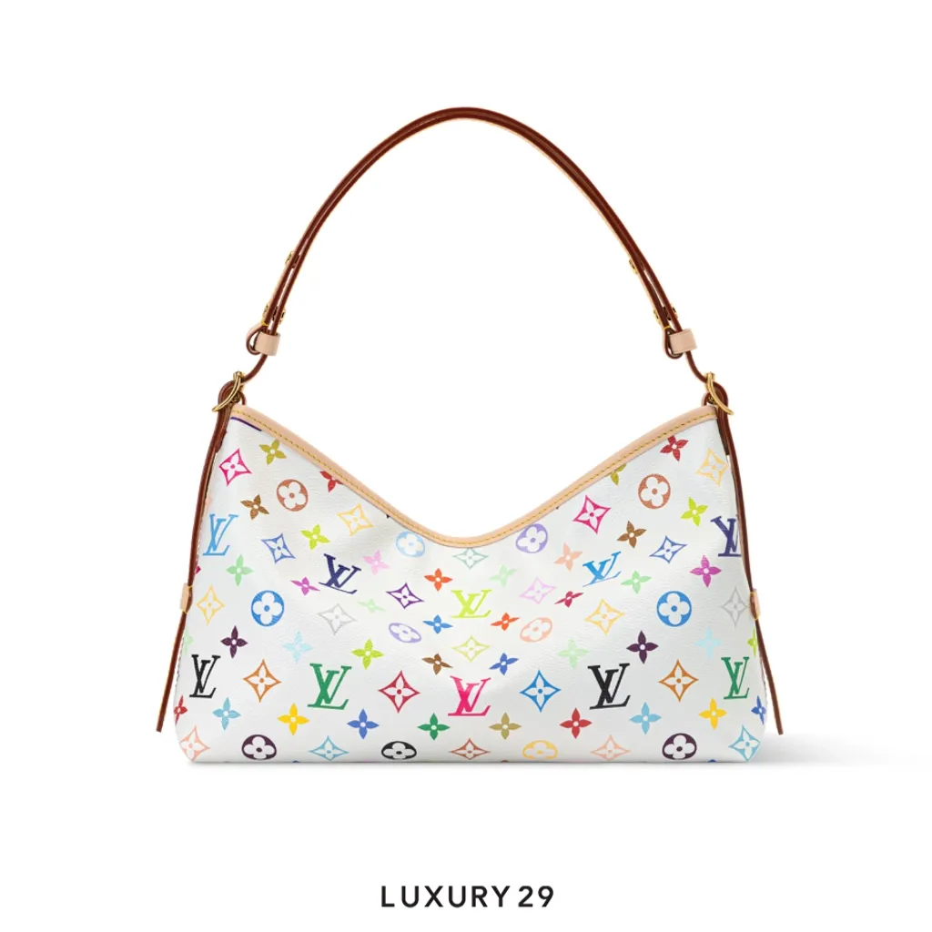 Louis Vuitton LV x TM Carryall East West Bag Trimmed with Cowhide Leather Multicolor/White(Medium, White)