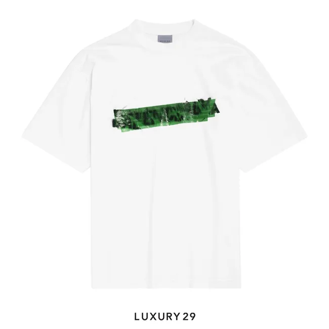 Balenciaga Men's Messy Spray Medium Fit T-shirt in White