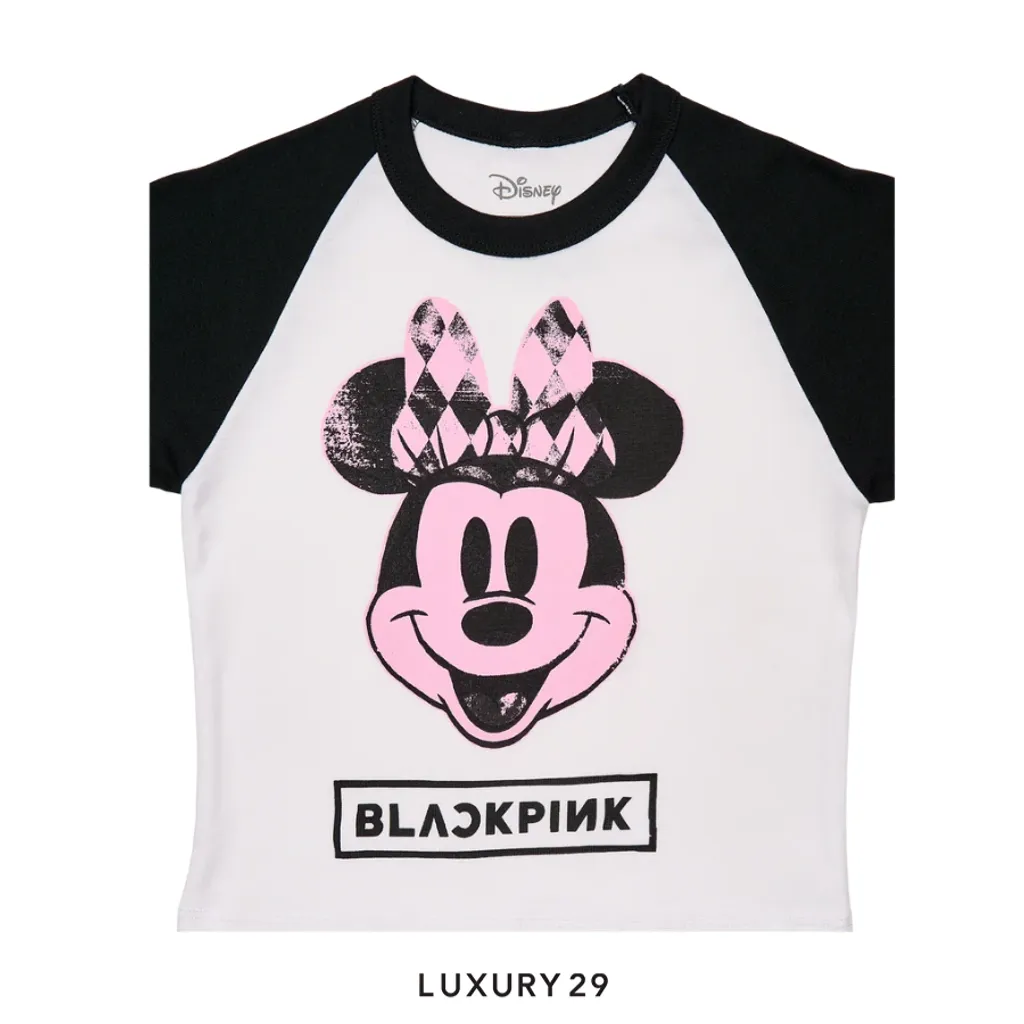 Complex Disney x BLACKPINK Minnie Black Raglan Tee(S, White)