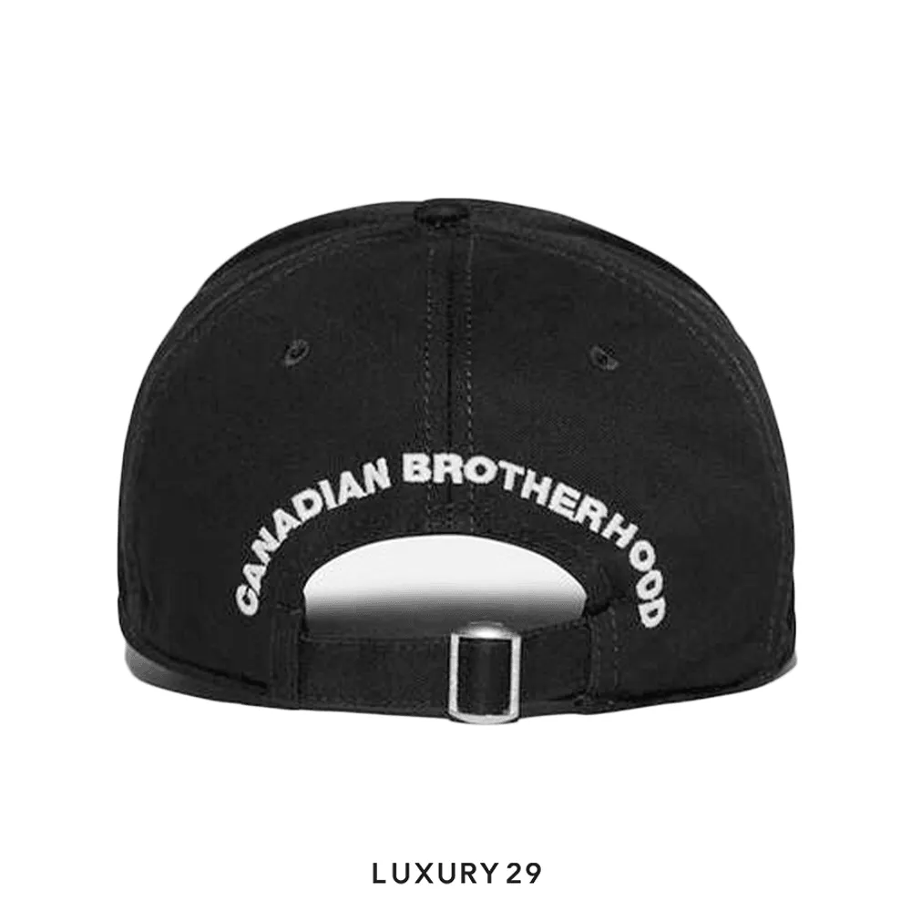 DSQUARED2 MINI LOGO BASEBALL CAP BLACK/WHITE(Free Size, Black)
