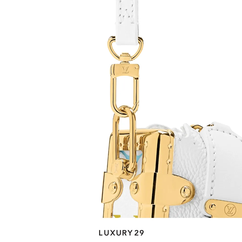 Louis Vuitton LV x TM Slim Trunk Bag Cowhide leather Multicolor/White(Small, White)
