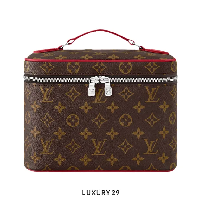 Louis Vuitton LV Nice BB Bag Red Sari Monogram Macassar Canvas