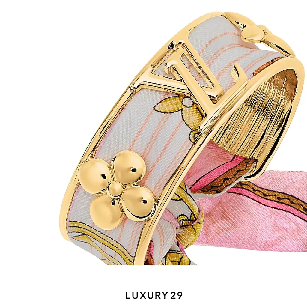 Louis Vuitton LV Initiales Silk Bracelet Pink(Small, Pink)
