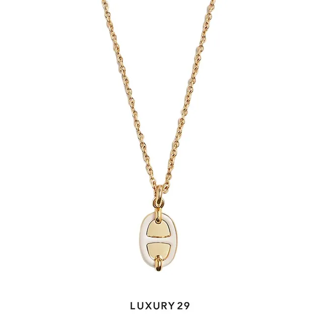 Hermes Mini Maillon Pendant Gold Platecreme