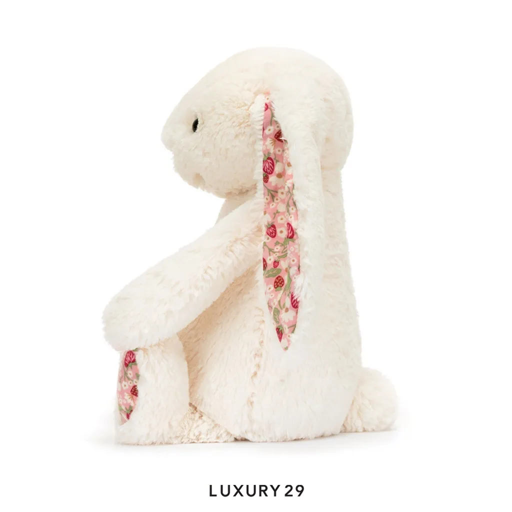 JellyCat Blossom Cream Bunny Berry(Small, White)