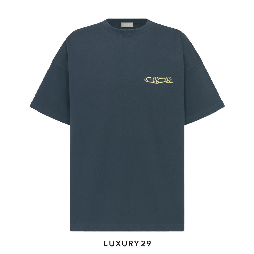DIOR AND LEWIS HAMILTON T-Shirt, Oversized Fit Navy Blue(S, Blue)
