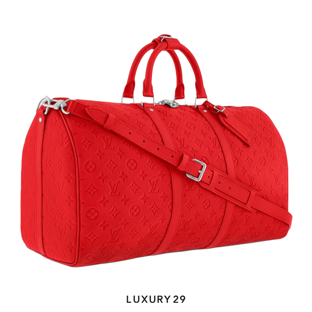 Louis Vuitton LV Keepall Bandouliere 50 Bag Red(Medium, Red)