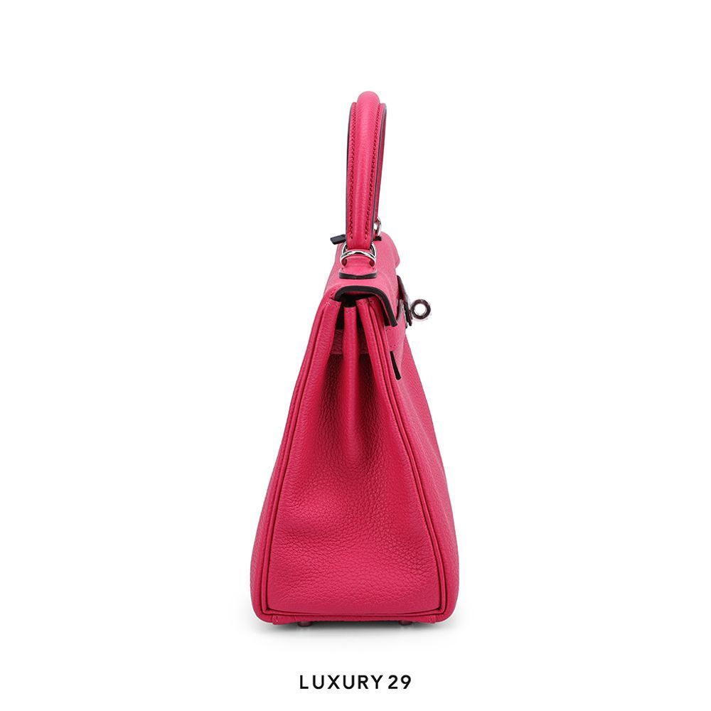Hermes Kelly Retourne 25 Magnolia Togo Palladium Hardware / U Stamp(Small, Pink)