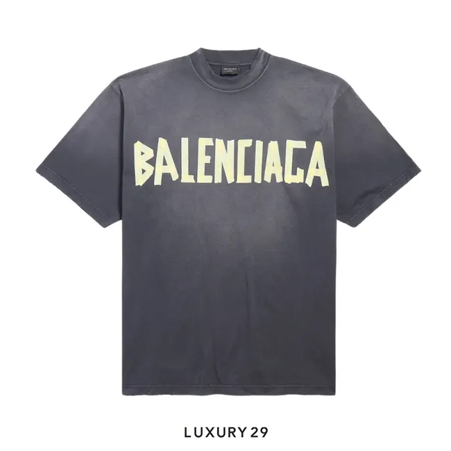 Balenciaga Tape Type Medium Fit T-Shirt in black vintage jersey Black