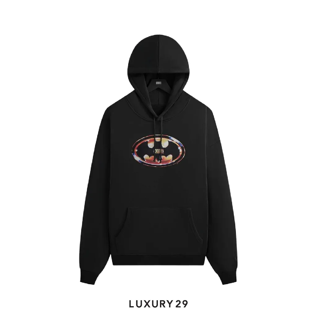 Kith x Batman Logo Vintage Nelson Hoodie Black(XS, Black)