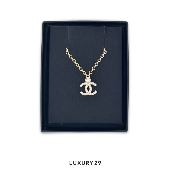 Chanel Logo Necklace Silver