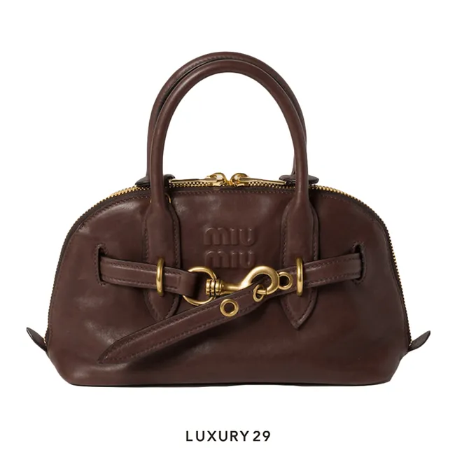 Miu Miu Aventure Nappa Leather Top-Handle Bag Briarwood