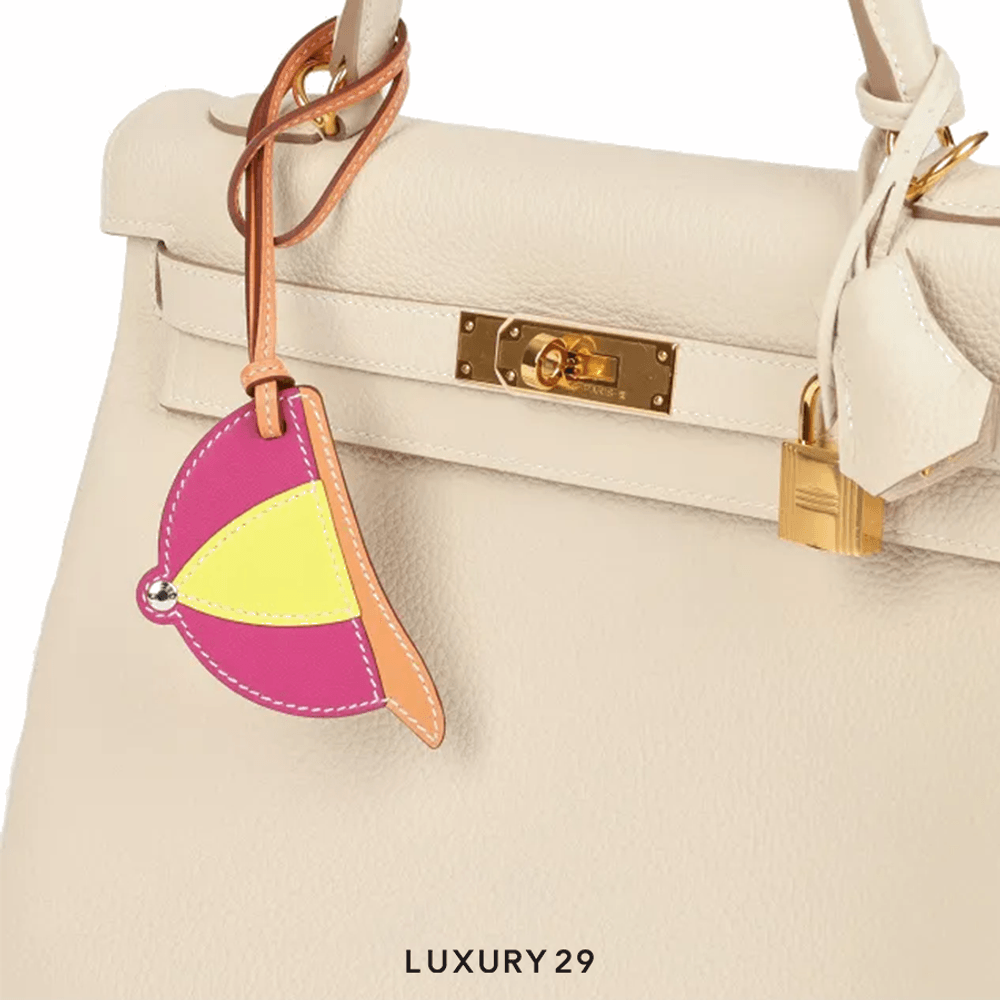 Hermes Paddock Bombe charm Terre Cuite / Pourpre / Lime(Free Size, Multicolour)