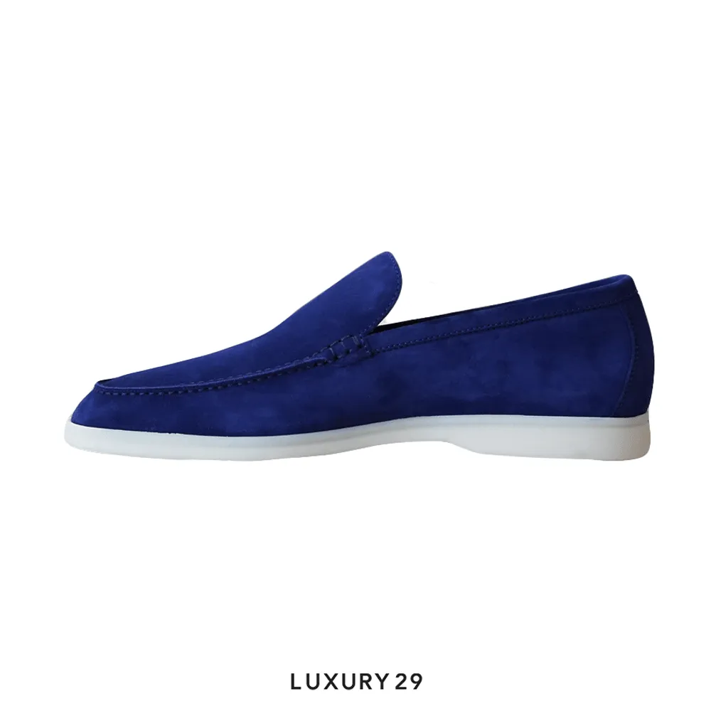 Loro Piana Summer Walk Loafers Suede Indaco(42.5, Blue)